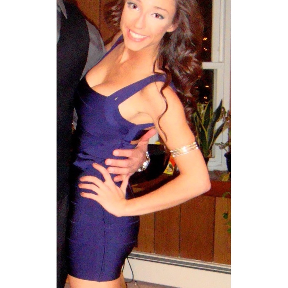 bebe // navy bandage detail dress